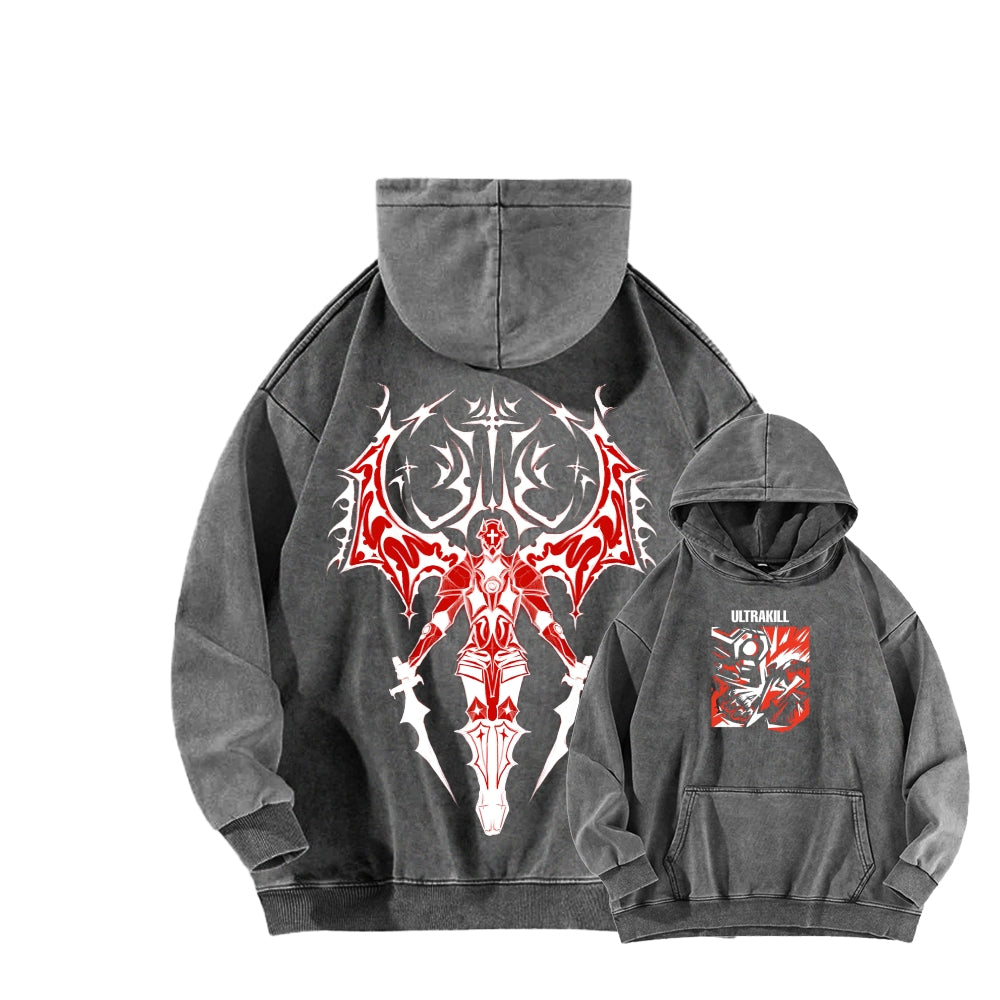 Ultrakill Unisex Washed Hoodie 2601009544