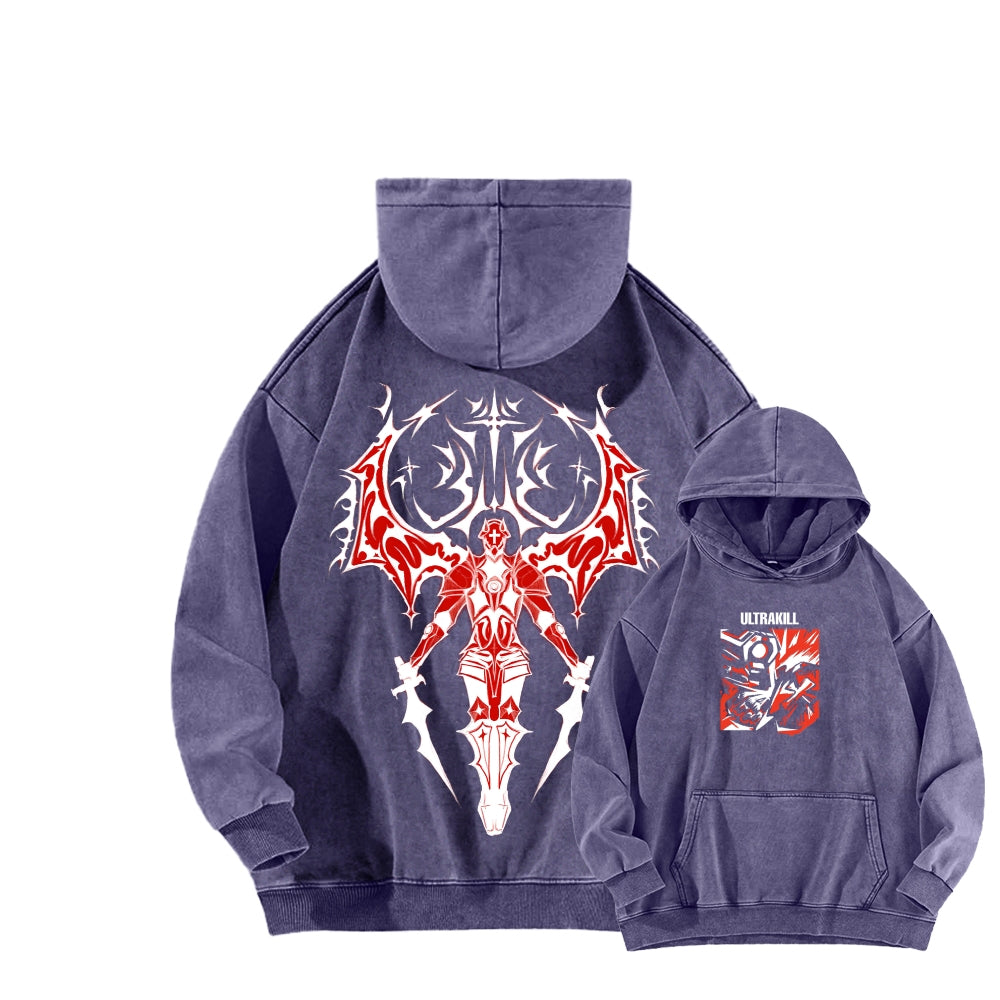 Ultrakill Unisex Washed Hoodie 2601009544