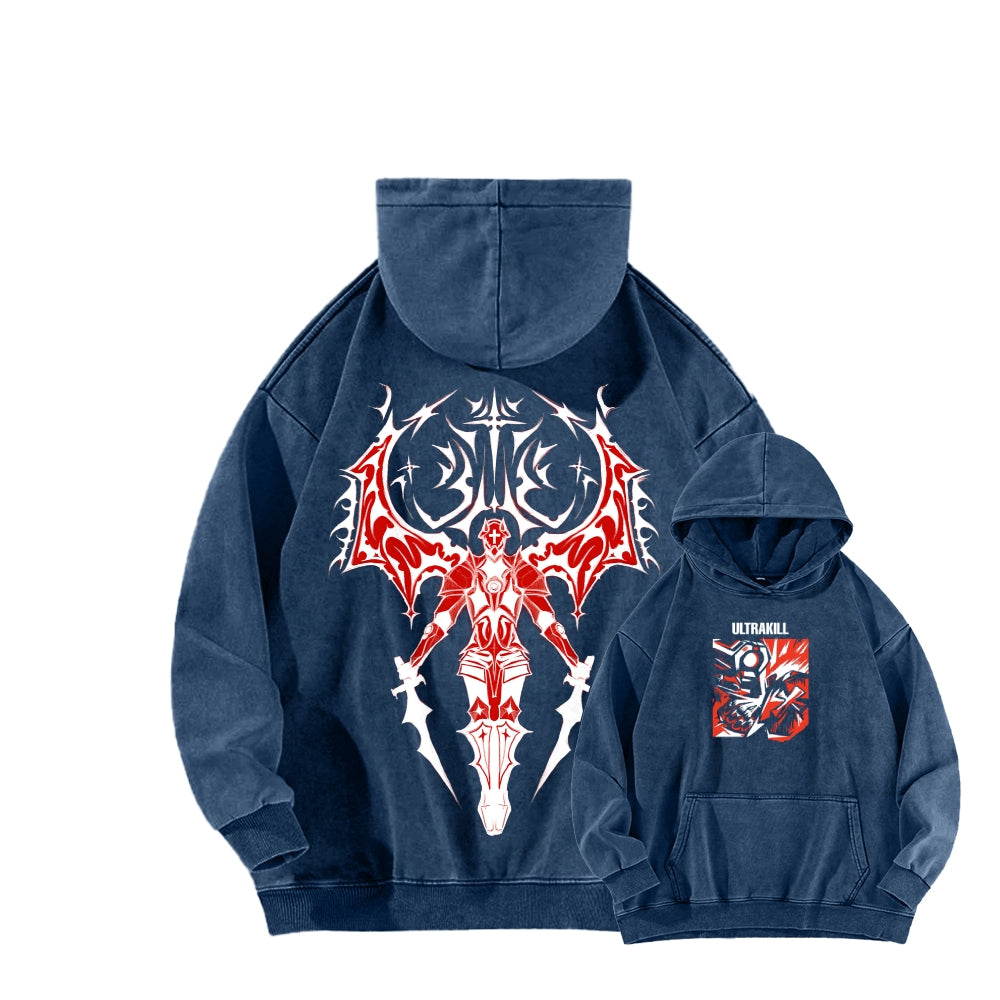 Ultrakill Unisex Washed Hoodie 2601009544