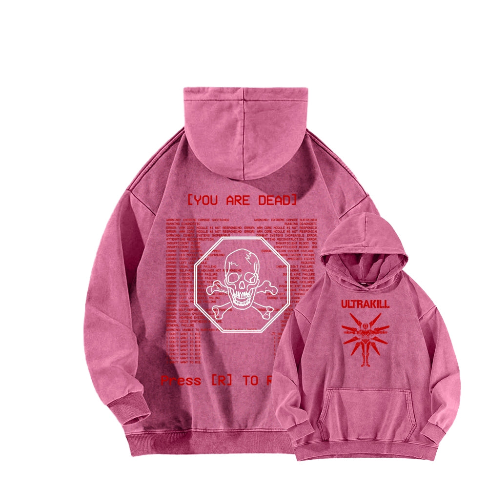 Ultrakill Unisex Washed Hoodie 2601009562