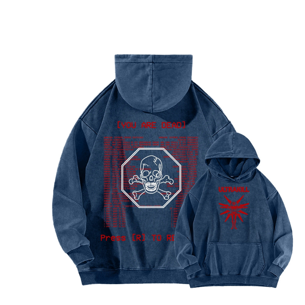 Ultrakill Unisex Washed Hoodie 2601009562