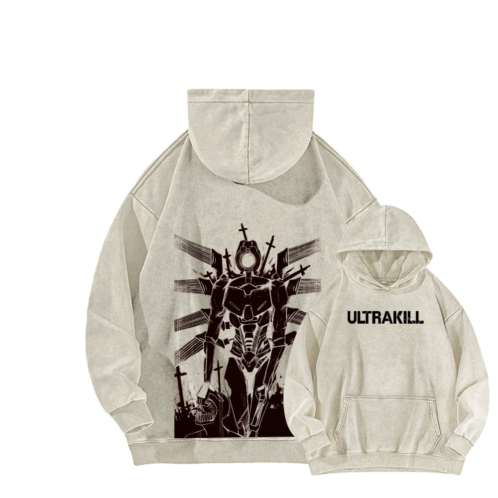 Ultrakill Unisex Washed Hoodie 2601009578