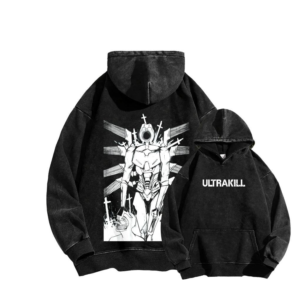 Ultrakill Unisex Washed Hoodie 2601009578