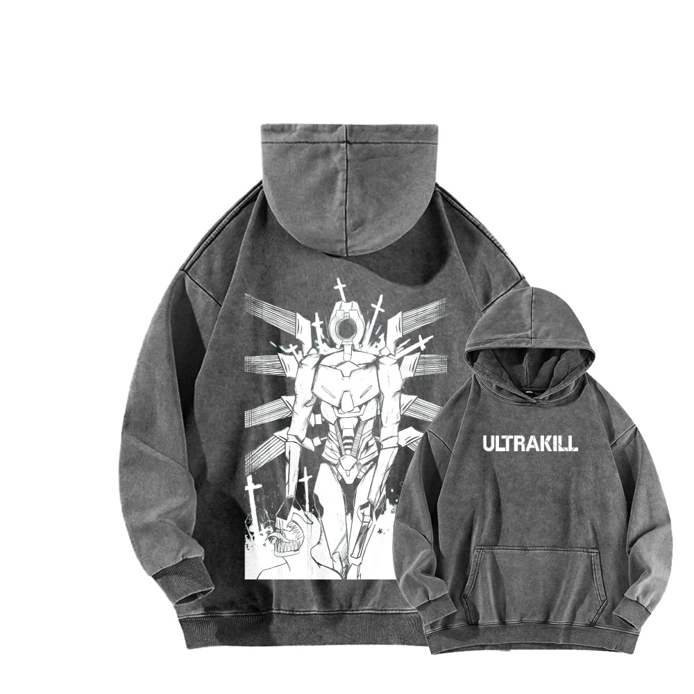 Ultrakill Unisex Washed Hoodie 2601009578