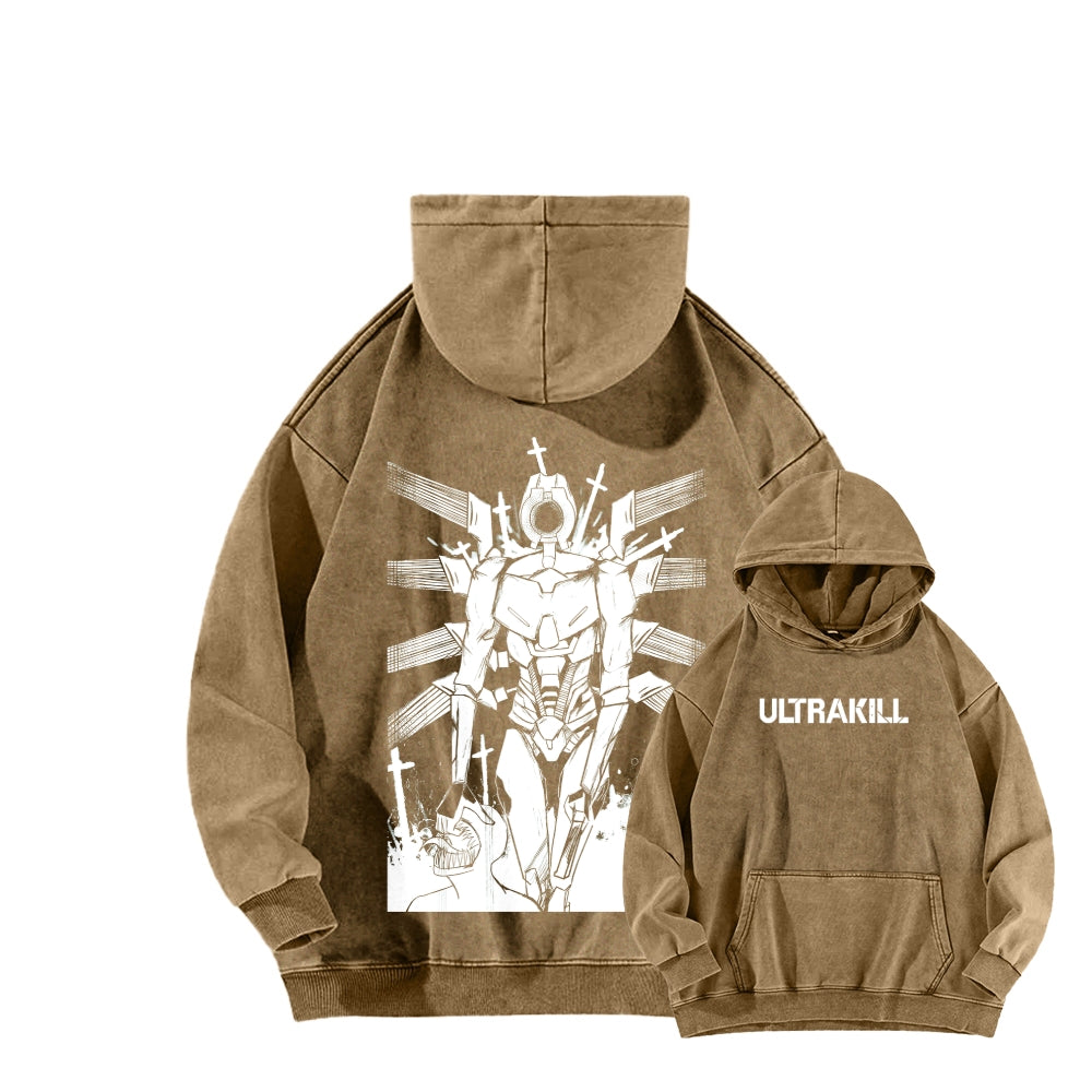 Ultrakill Unisex Washed Hoodie 2601009578