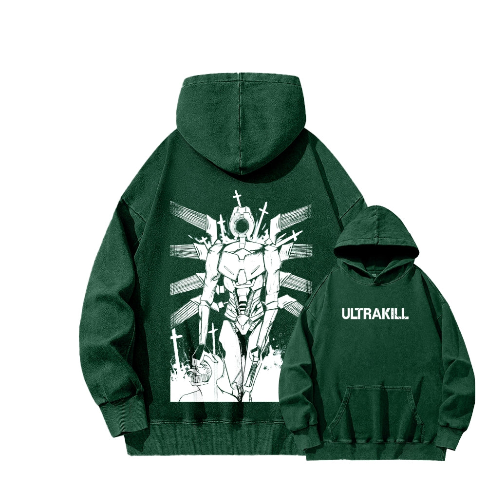 Ultrakill Unisex Washed Hoodie 2601009578