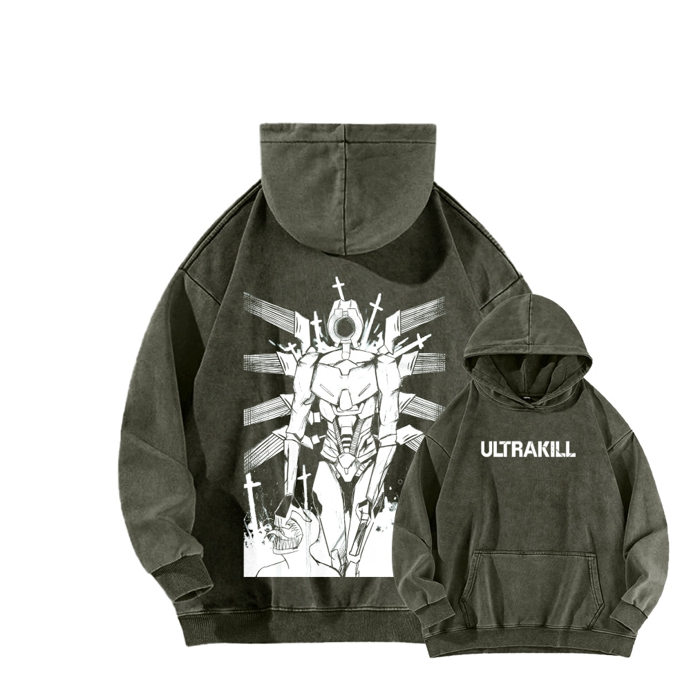 Ultrakill Unisex Washed Hoodie 2601009578