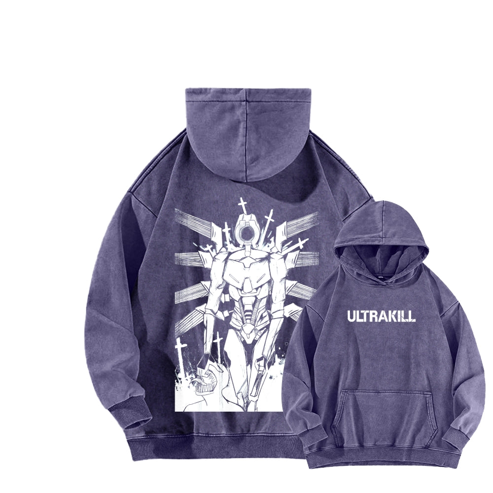 Ultrakill Unisex Washed Hoodie 2601009578
