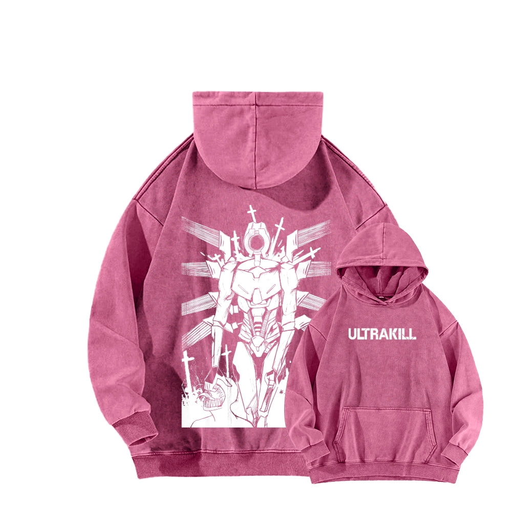 Ultrakill Unisex Washed Hoodie 2601009578