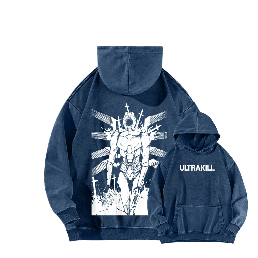 Ultrakill Unisex Washed Hoodie 2601009578