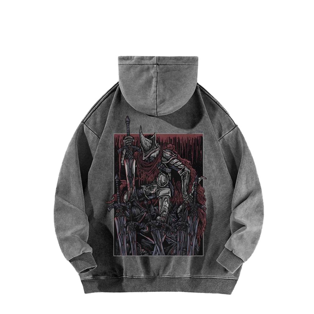 Dark Souls Unisex Washed Hoodie 2601009857