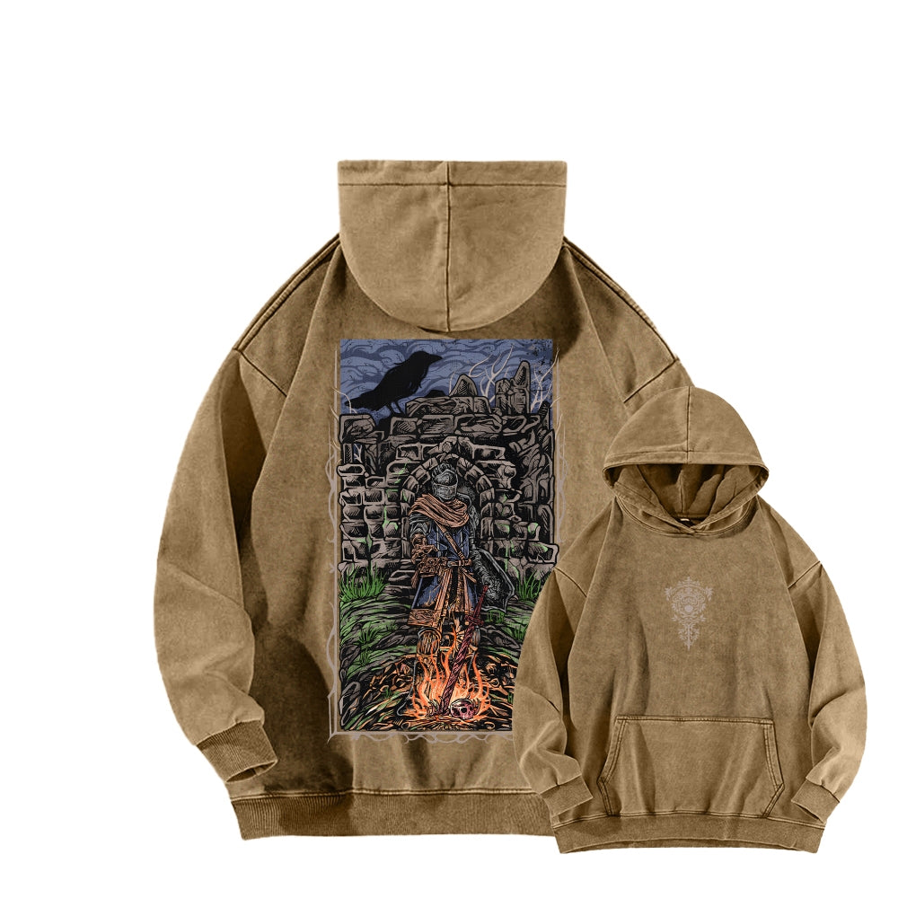 Dark Souls Unisex Washed Hoodie 2601009880