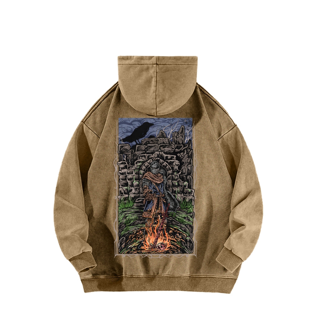 Dark Souls Unisex Washed Hoodie 2601009880