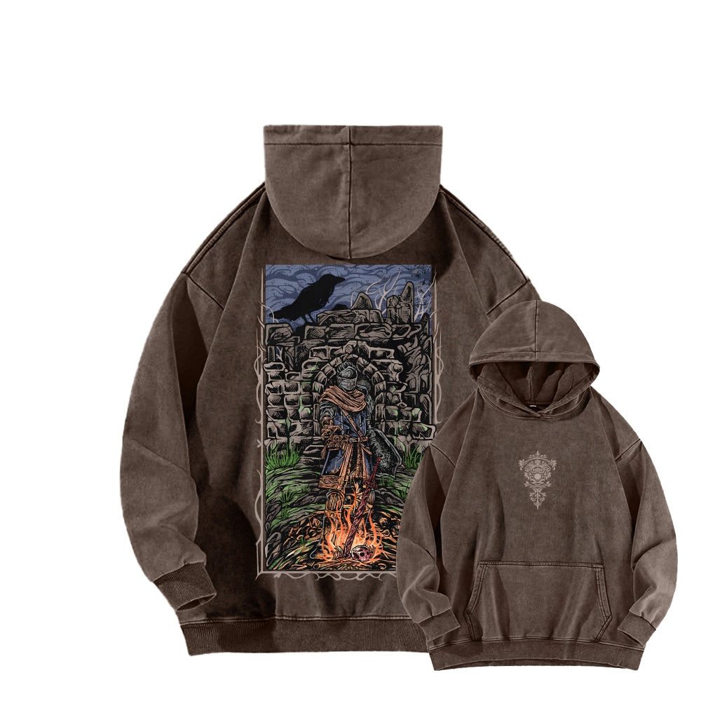 Dark Souls Unisex Washed Hoodie 2601009880