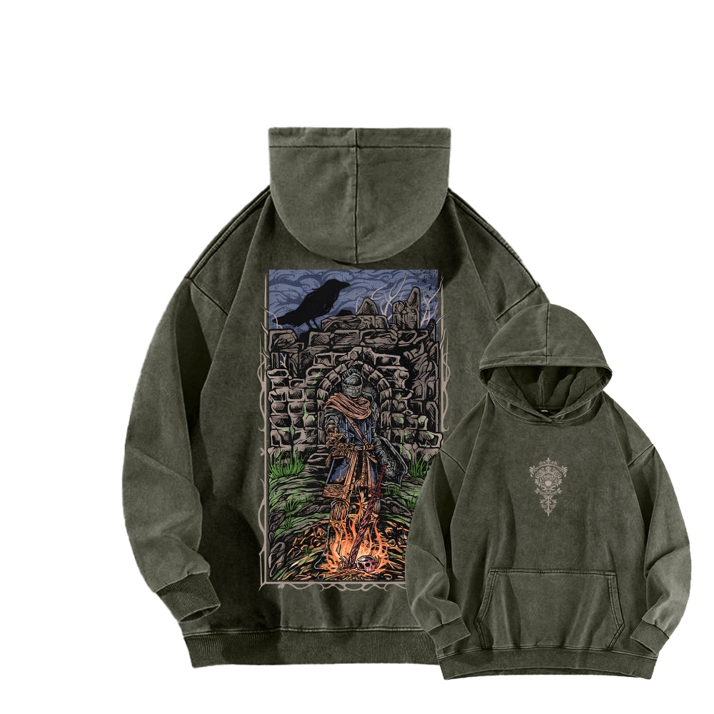 Dark Souls Unisex Washed Hoodie 2601009880