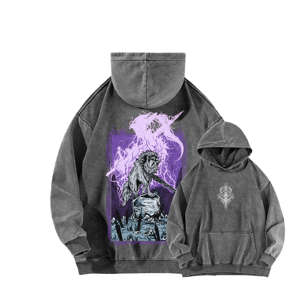Dark Souls Unisex Washed Hoodie 2601009886