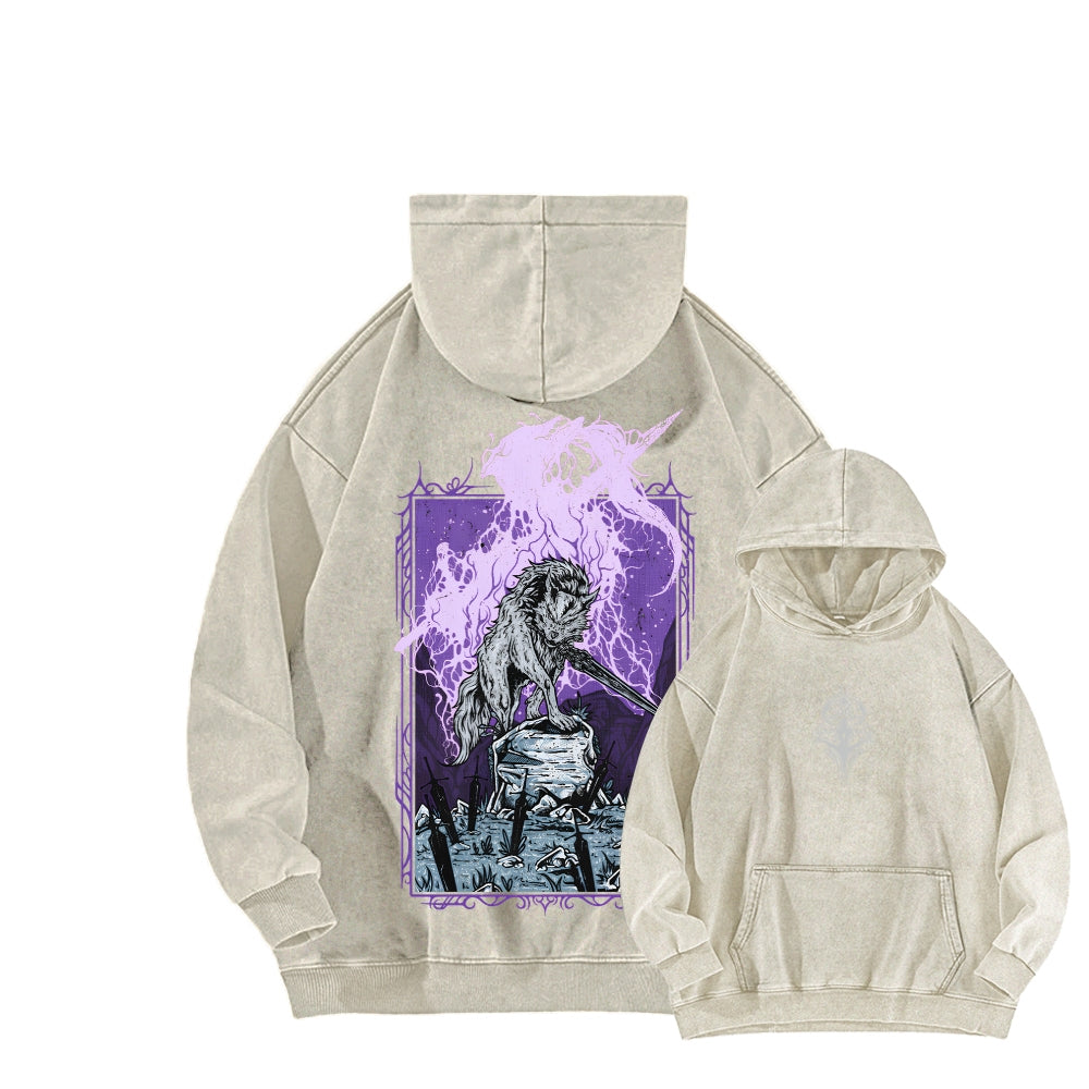 Dark Souls Unisex Washed Hoodie 2601009886