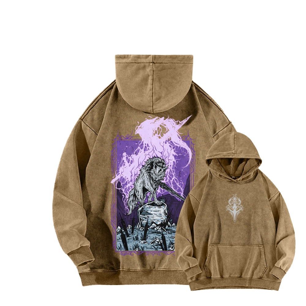Dark Souls Unisex Washed Hoodie 2601009886