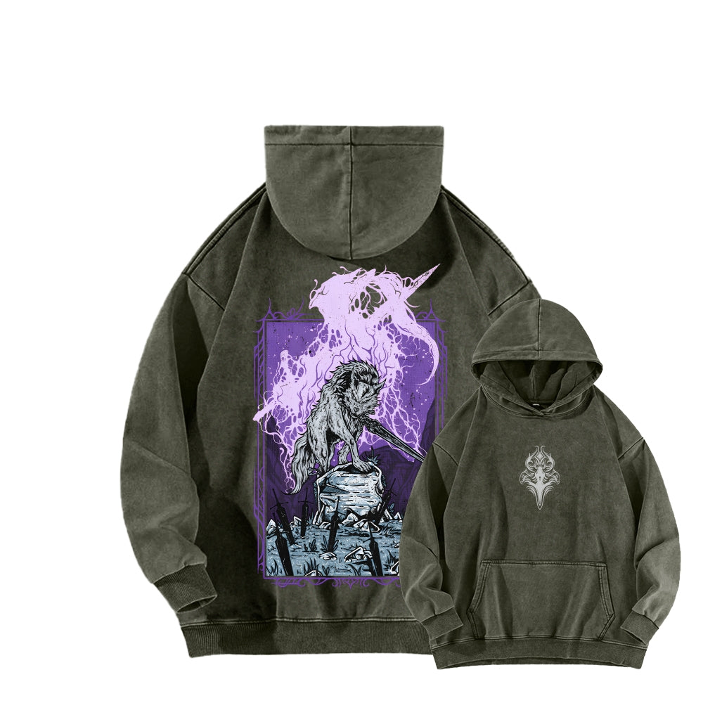 Dark Souls Unisex Washed Hoodie 2601009886