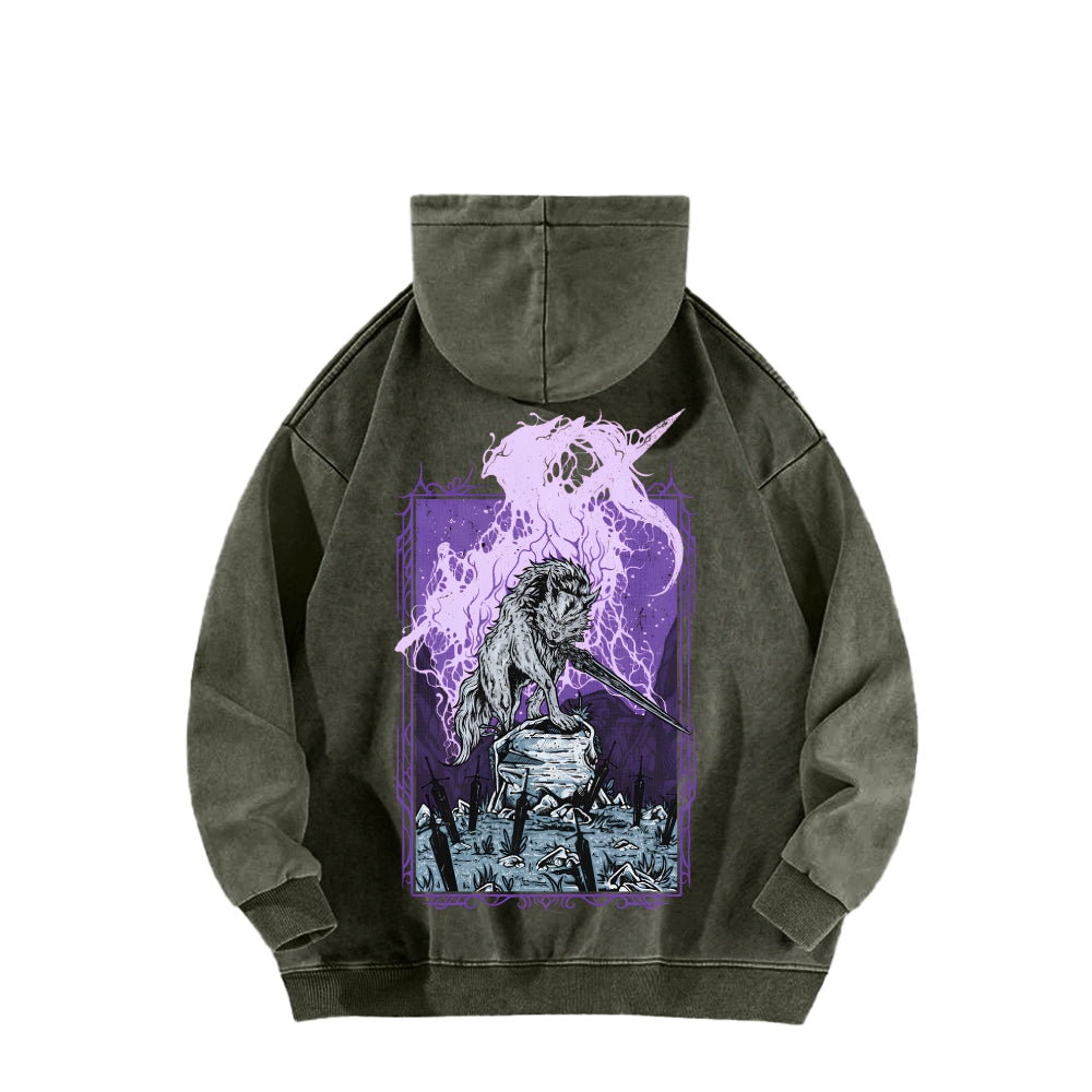 Dark Souls Unisex Washed Hoodie 2601009886
