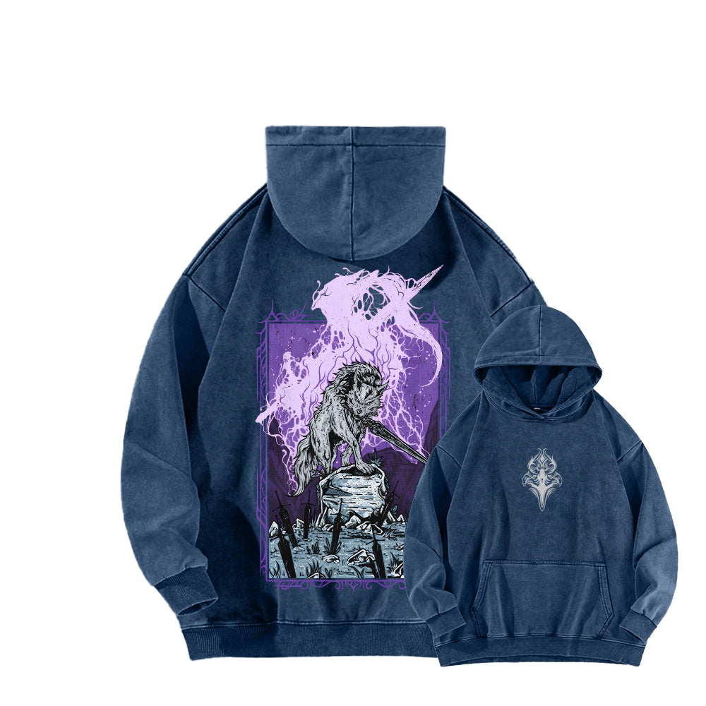 Dark Souls Unisex Washed Hoodie 2601009886