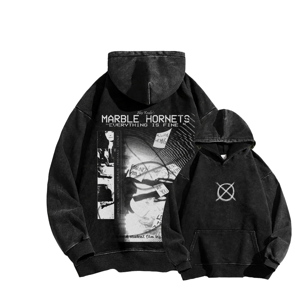 Marble Hornets  Unisex Washed Hoodie 2601010398