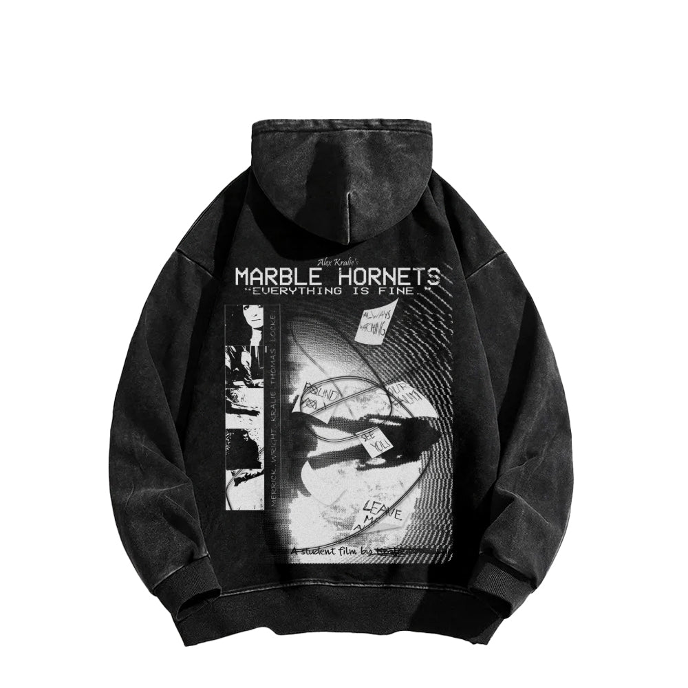 Marble Hornets  Unisex Washed Hoodie 2601010398