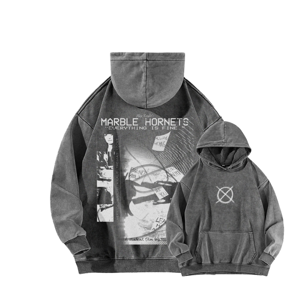 Marble Hornets  Unisex Washed Hoodie 2601010398
