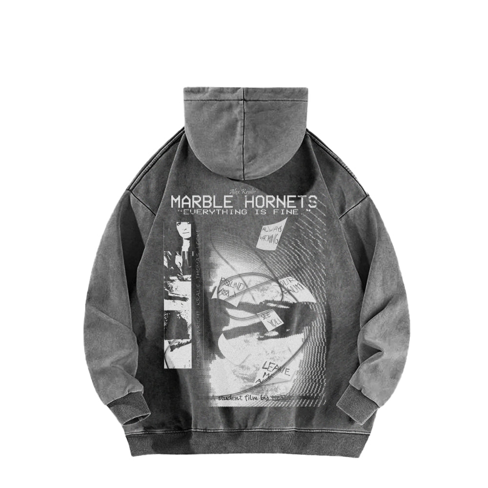 Marble Hornets  Unisex Washed Hoodie 2601010398