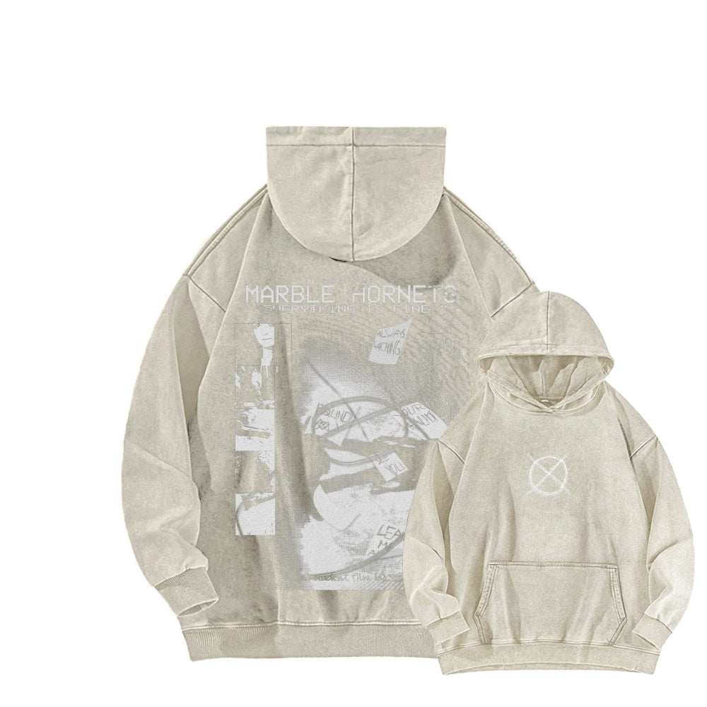 Marble Hornets  Unisex Washed Hoodie 2601010398