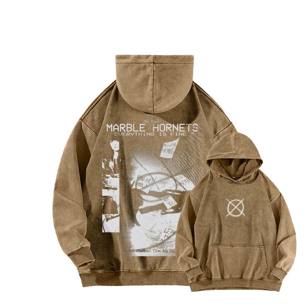 Marble Hornets  Unisex Washed Hoodie 2601010398
