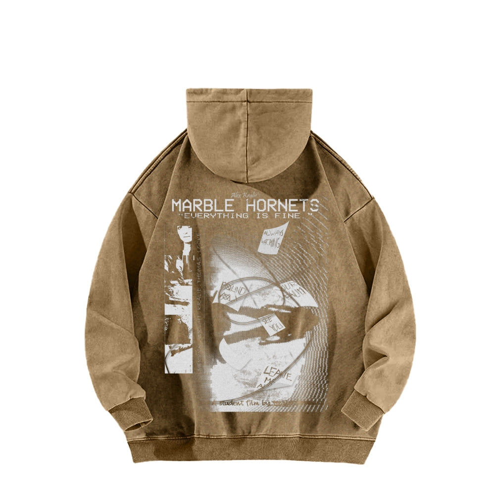 Marble Hornets  Unisex Washed Hoodie 2601010398