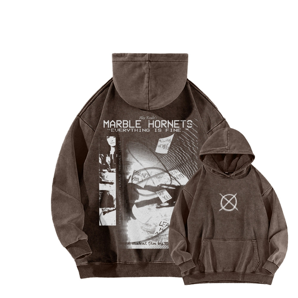 Marble Hornets  Unisex Washed Hoodie 2601010398