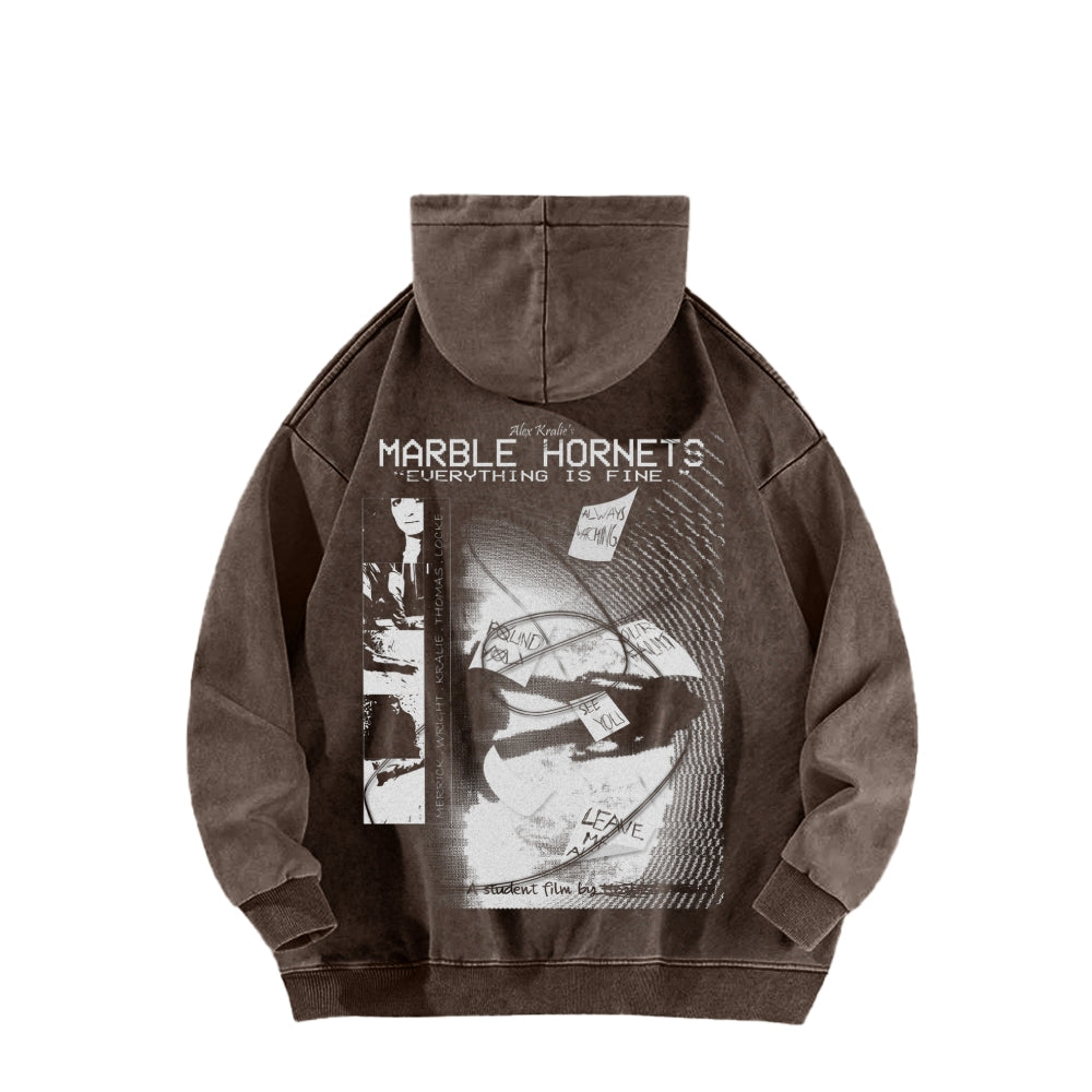 Marble Hornets  Unisex Washed Hoodie 2601010398