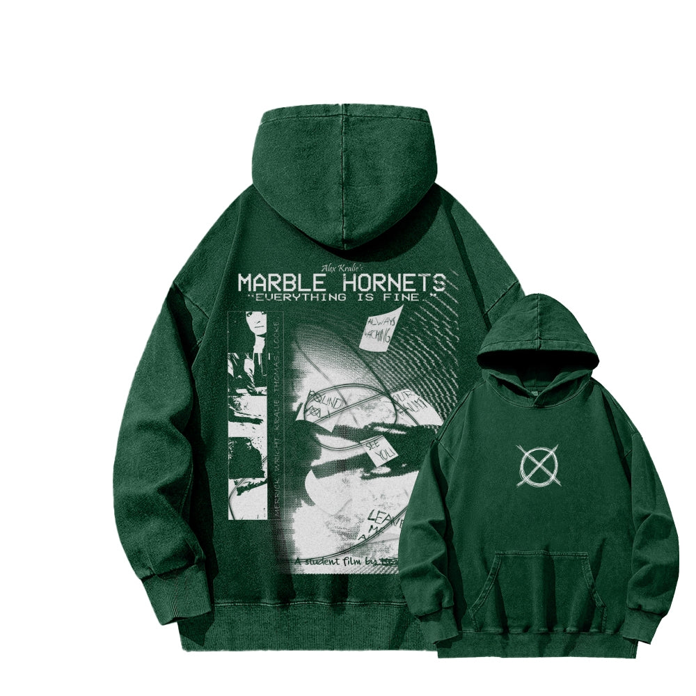 Marble Hornets  Unisex Washed Hoodie 2601010398