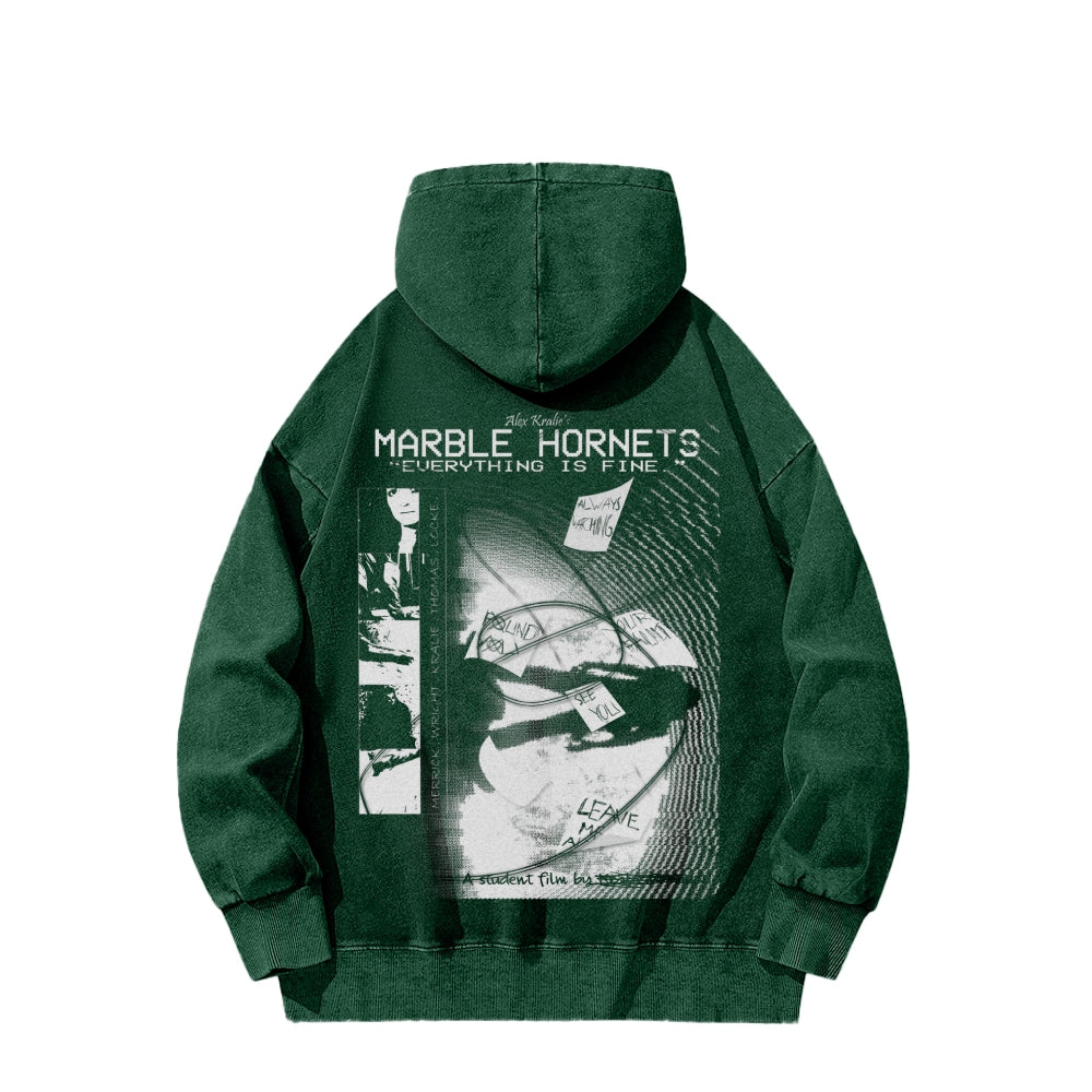 Marble Hornets  Unisex Washed Hoodie 2601010398