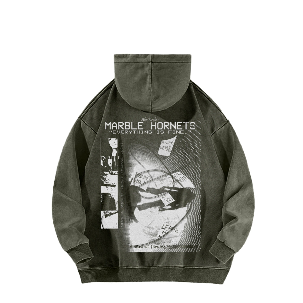 Marble Hornets  Unisex Washed Hoodie 2601010398