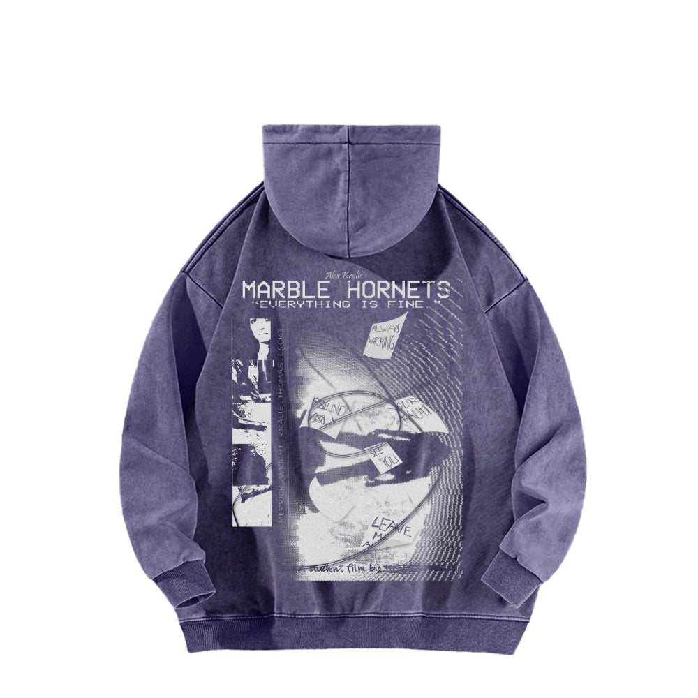 Marble Hornets  Unisex Washed Hoodie 2601010398