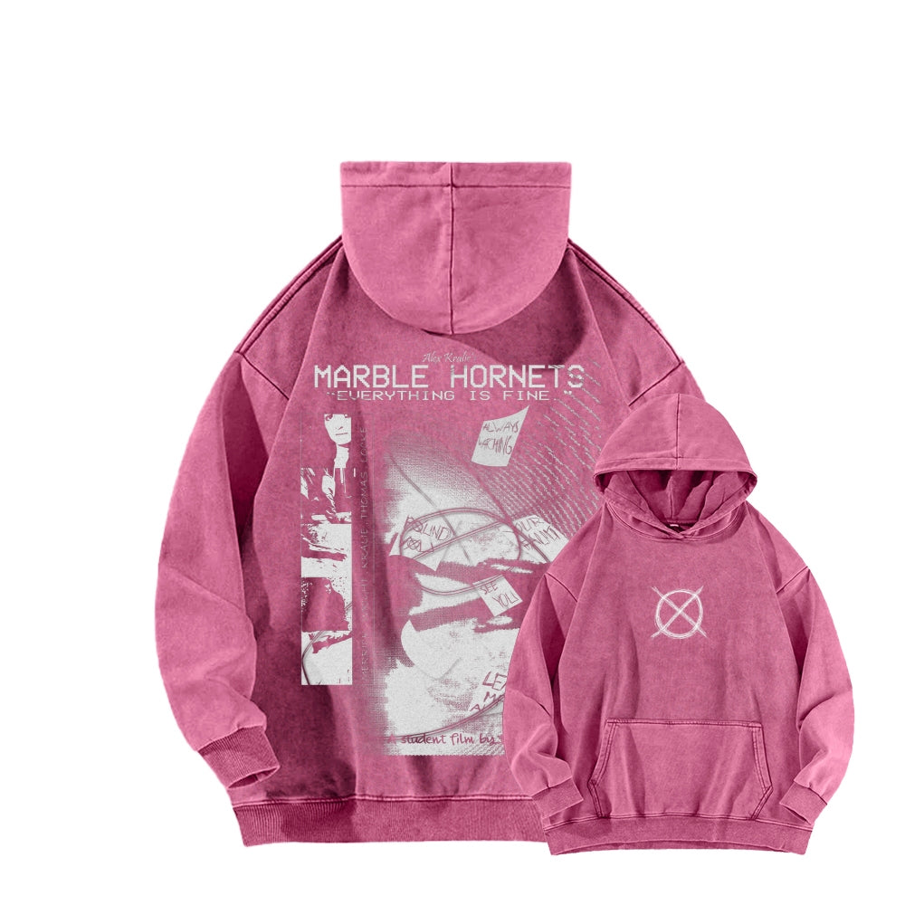 Marble Hornets  Unisex Washed Hoodie 2601010398