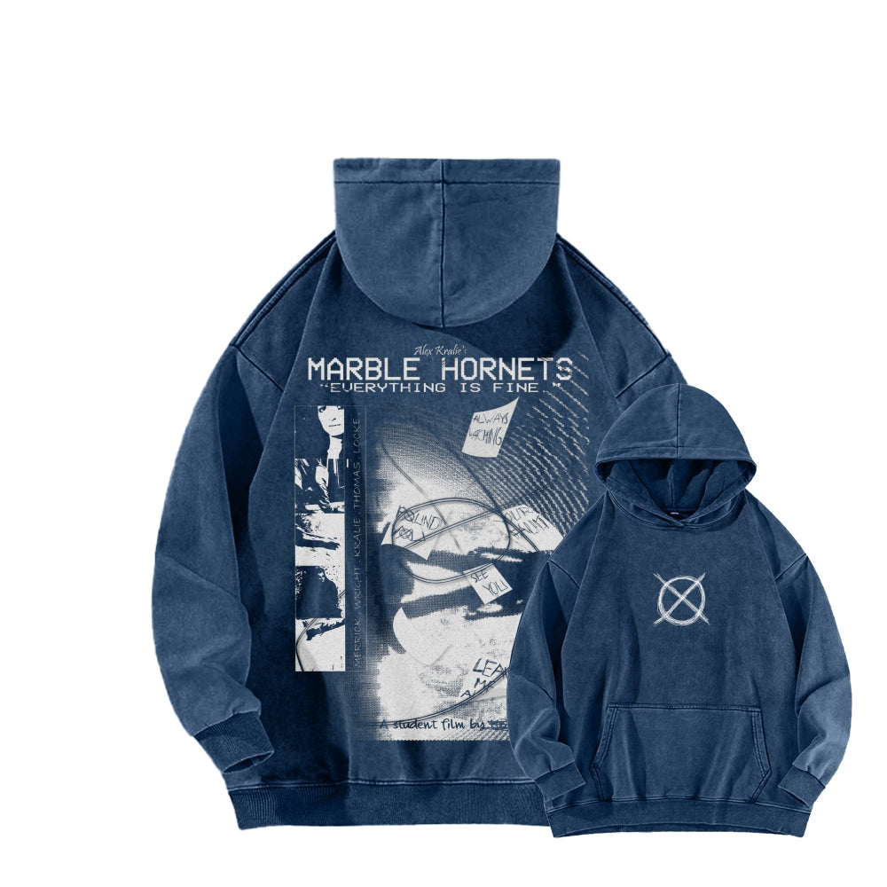 Marble Hornets  Unisex Washed Hoodie 2601010398