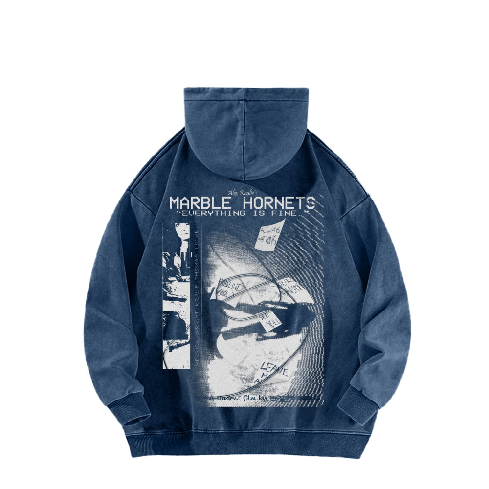 Marble Hornets  Unisex Washed Hoodie 2601010398