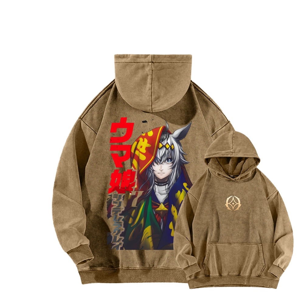 Oguri Cap Unisex Washed Hoodie 2601012304