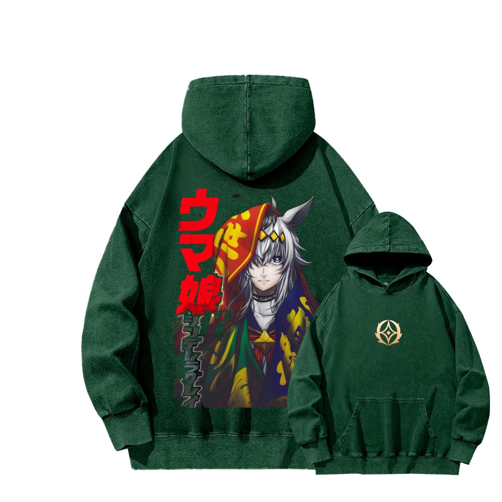 Oguri Cap Unisex Washed Hoodie 2601012304