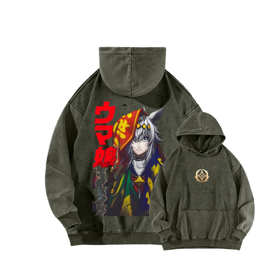 Oguri Cap Unisex Washed Hoodie 2601012304
