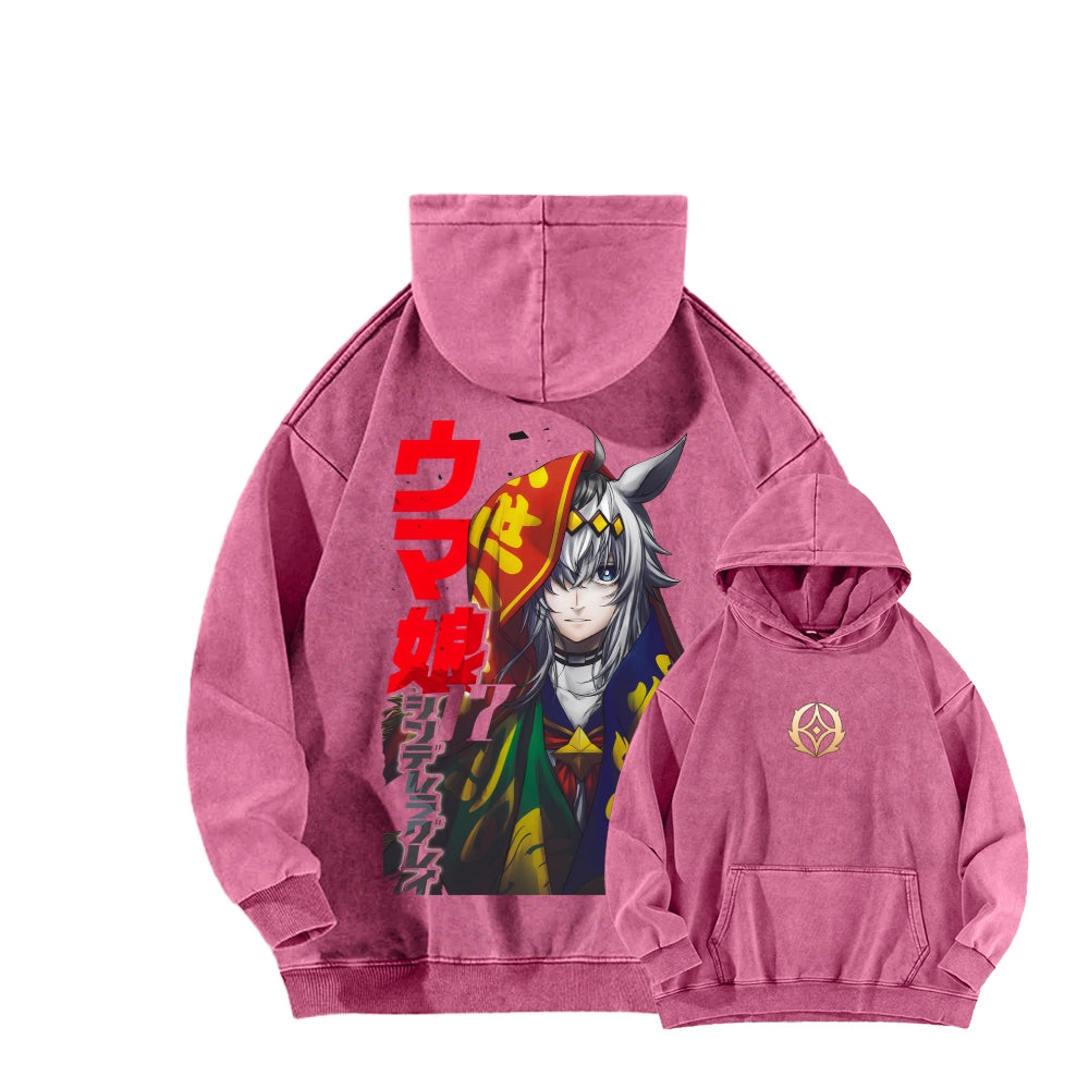 Oguri Cap Unisex Washed Hoodie 2601012304