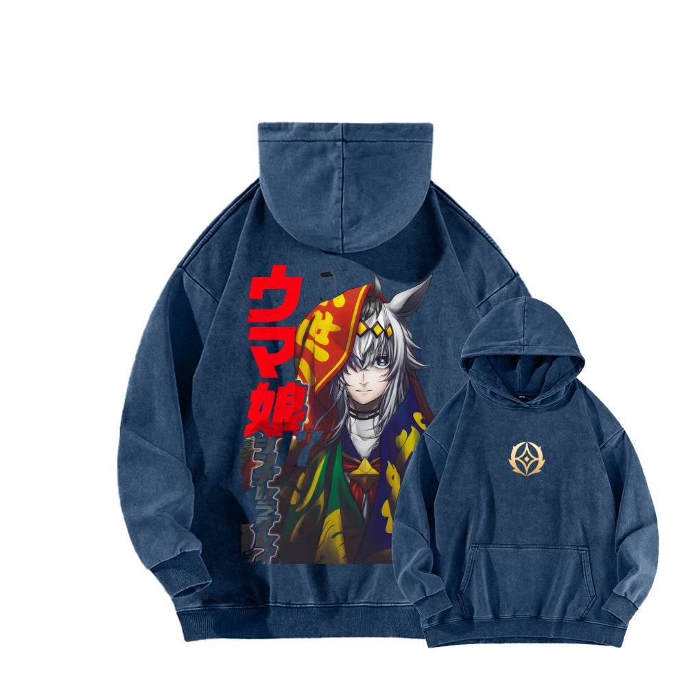Oguri Cap Unisex Washed Hoodie 2601012304