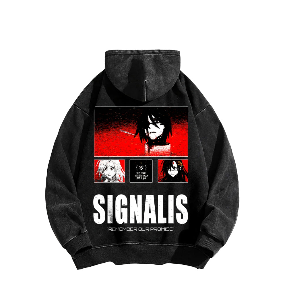signalis Unisex Washed Hoodie 2601017223