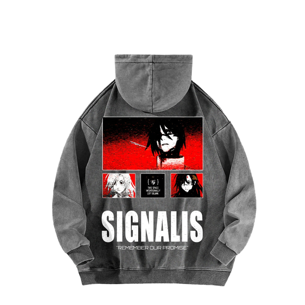 signalis Unisex Washed Hoodie 2601017223