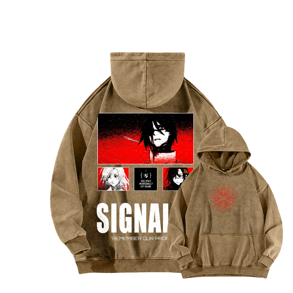 signalis Unisex Washed Hoodie 2601017223