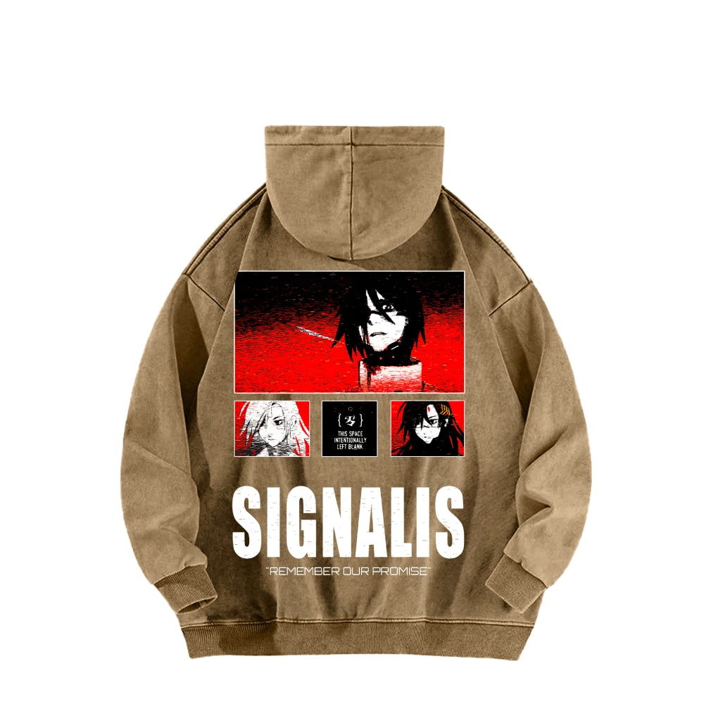 signalis Unisex Washed Hoodie 2601017223